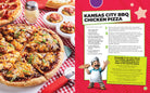 Hardcover Chuck E. Cheese and Friends Party Cookbook by Insight Editions featuring colorful food illustrations and fun party recipes.