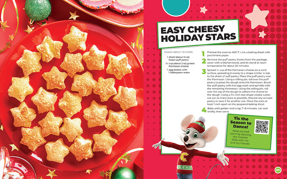 Hardcover Chuck E. Cheese and Friends Party Cookbook by Insight Editions featuring colorful illustrations and fun party recipes.