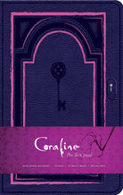 Coraline hardcover ruled journal by Insight Editions with a dark, whimsical cover featuring characters from the Coraline story.
