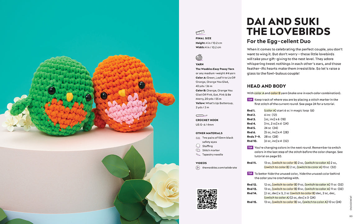 Hardcover book titled "Crochet Amigurumi for Every Occasion" by Insight Editions, featuring colorful crochet animal and character illustrations.