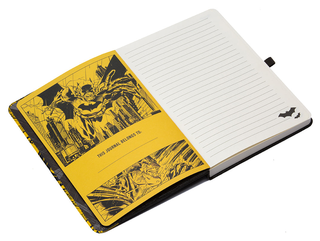 Hardcover Batman journal by Insight Editions featuring Batman logo and graphic cover design, ideal for writing and note-taking.