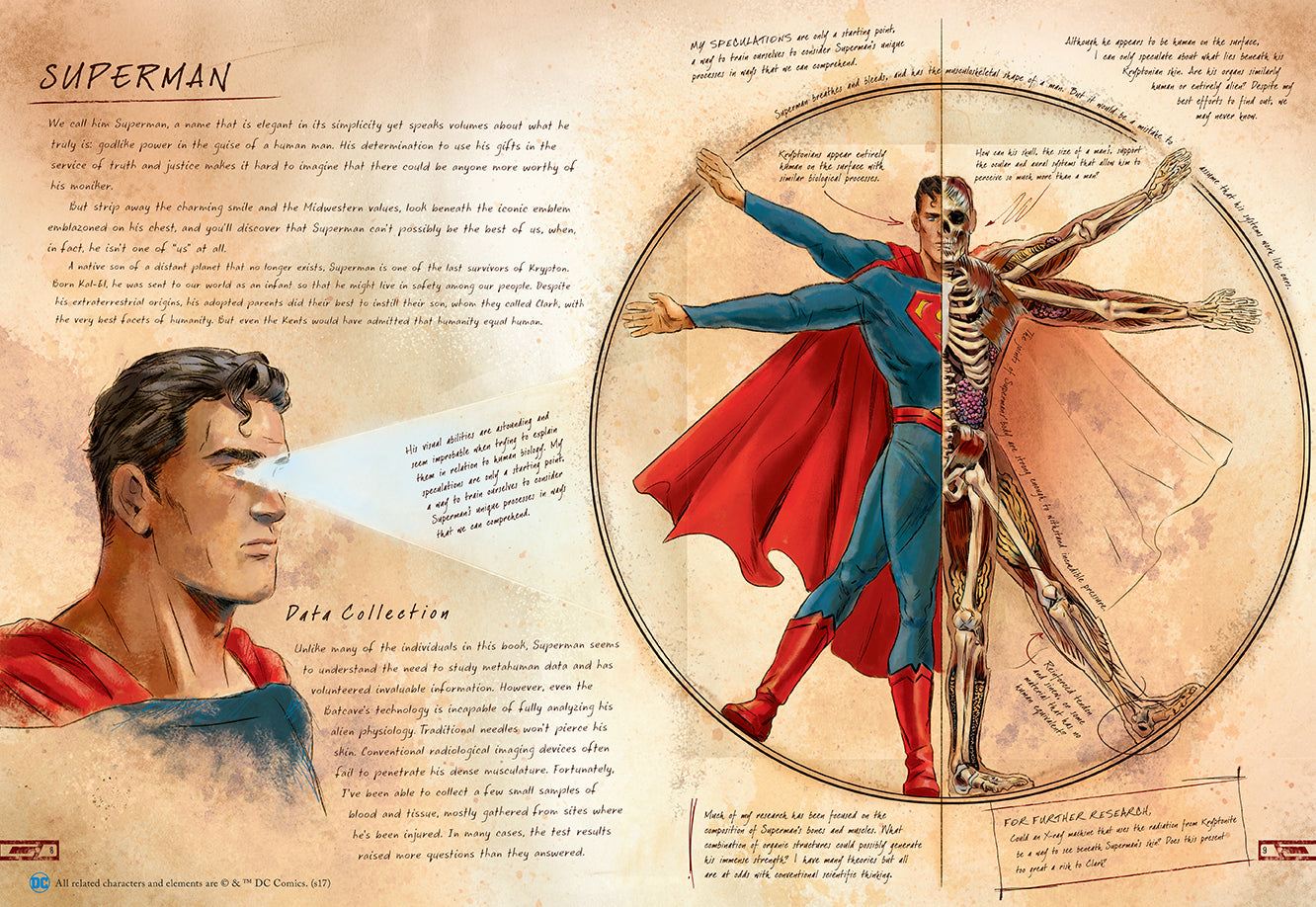 Hardcover book titled "DC Comics: Anatomy of a Metahuman" by Insight Editions, featuring a detailed cover design.