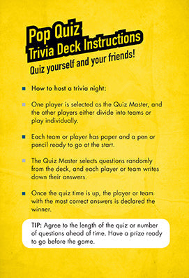 Hardcover DC Comics Batman Pop Quiz Trivia Deck by Insight Editions featuring Batman-themed trivia cards.