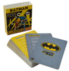 Hardcover DC Comics Batman Pop Quiz Trivia Deck by Insight Editions, featuring Batman-themed trivia cards and vibrant cover art.