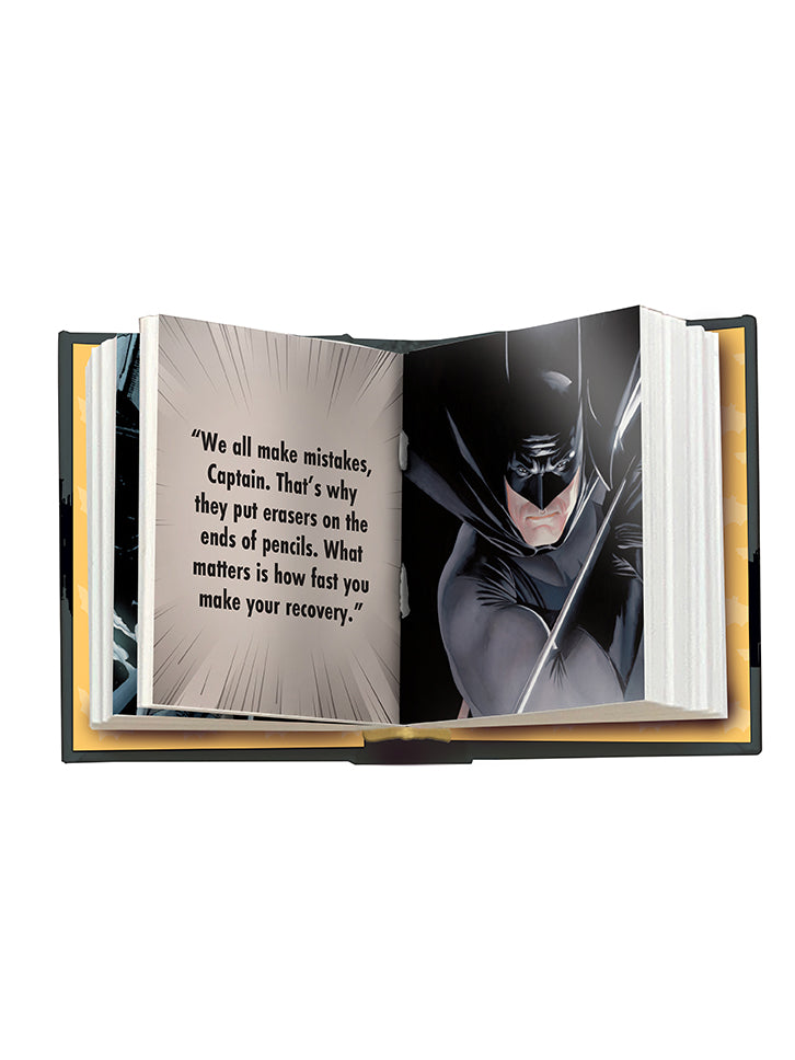 Hardcover book titled "DC Comics: Batman - Quotes from Gotham City" by Insight Editions, featuring Batman illustrations.
