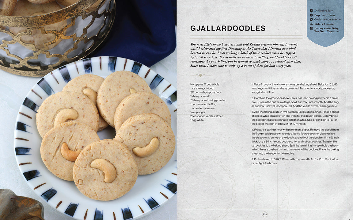 Hardcover of Destiny: The Official Cookbook by Insight Editions featuring fantasy-themed recipes and artwork.
