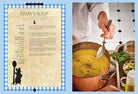 Hardcover Disney Enchanted Recipes Cookbook by Insight Editions showing colorful recipe pages and whimsical Disney-themed illustrations.