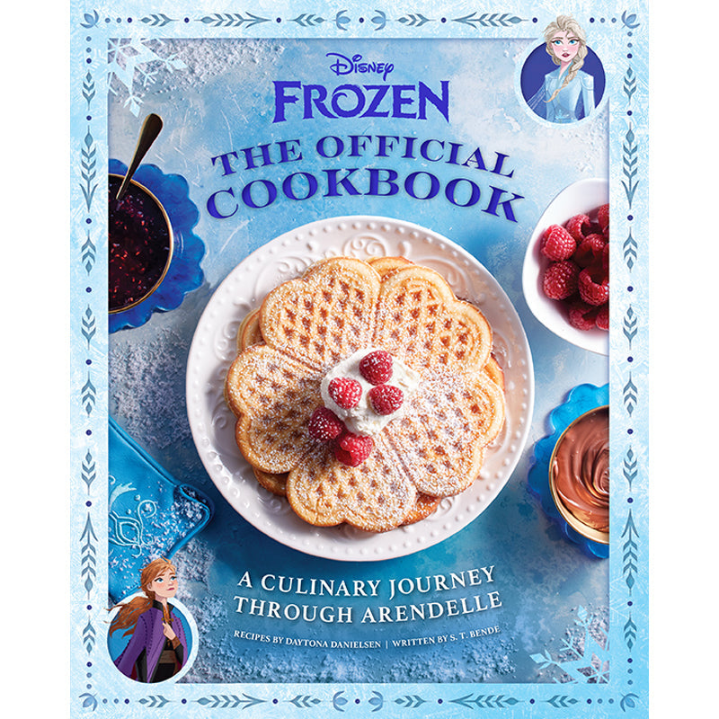 Hardcover Disney Frozen: The Official Cookbook by Insight Editions, featuring colorful pages and Frozen-themed culinary recipes.