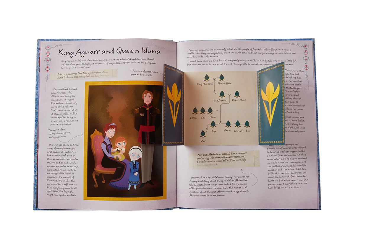 Hardcover of Disney Frozen: Unlocking Arendelle by Insight Editions, featuring a colorful Frozen-themed cover with icy details.