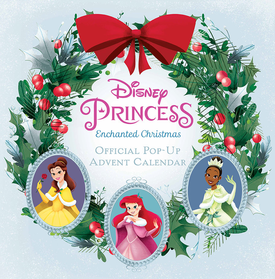 Hardcover Disney Princess: Enchanted Christmas book by Insight Editions featuring colorful festive illustrations.