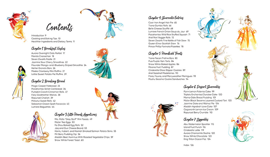Hardcover Disney Princess Healthy Treats Cookbook by Insight Editions with colorful princess-themed cover and healthy snack recipes.