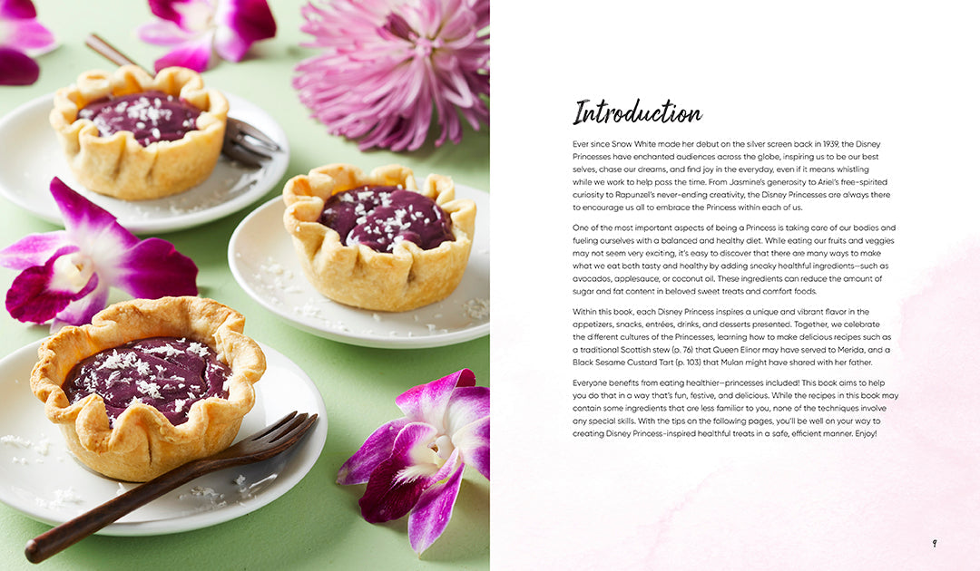Hardcover Disney Princess: Healthy Treats Cookbook by Insight Editions featuring colorful princess-themed baking recipes.