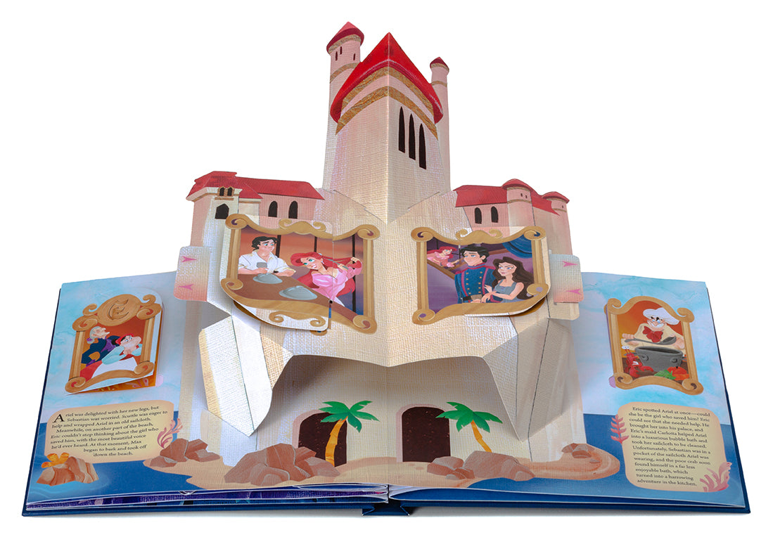 Hardcover Disney The Little Mermaid pop-up book by Insight Editions featuring colorful underwater scenes and characters.