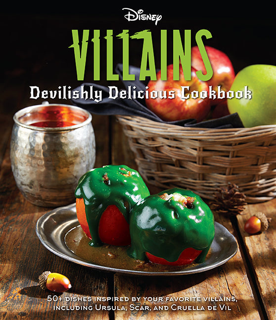 Hardcover Disney Villains: Devilishly Delicious Cookbook by Insight Editions showing the book cover with villain-themed illustrations