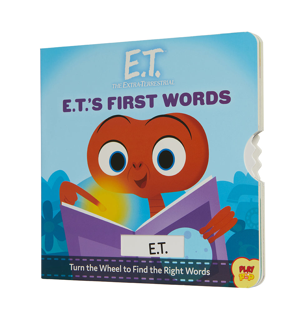 Hardcover book titled "E.T.'s First Words" by Insight Editions featuring E.T. the Extra-Terrestrial on the cover.