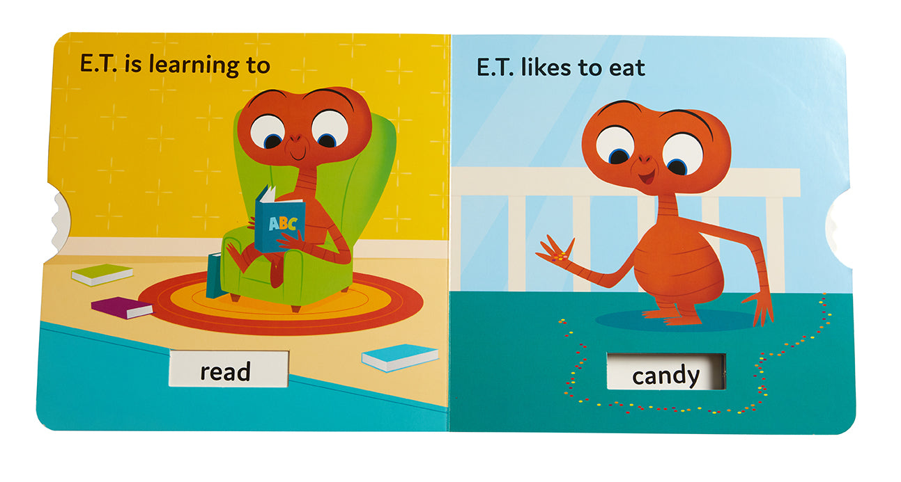 Hardcover edition of E.T. the Extra-Terrestrial: E.T.'s First Words by Insight Editions, featuring a colorful cover with E.T. and the spaceship.