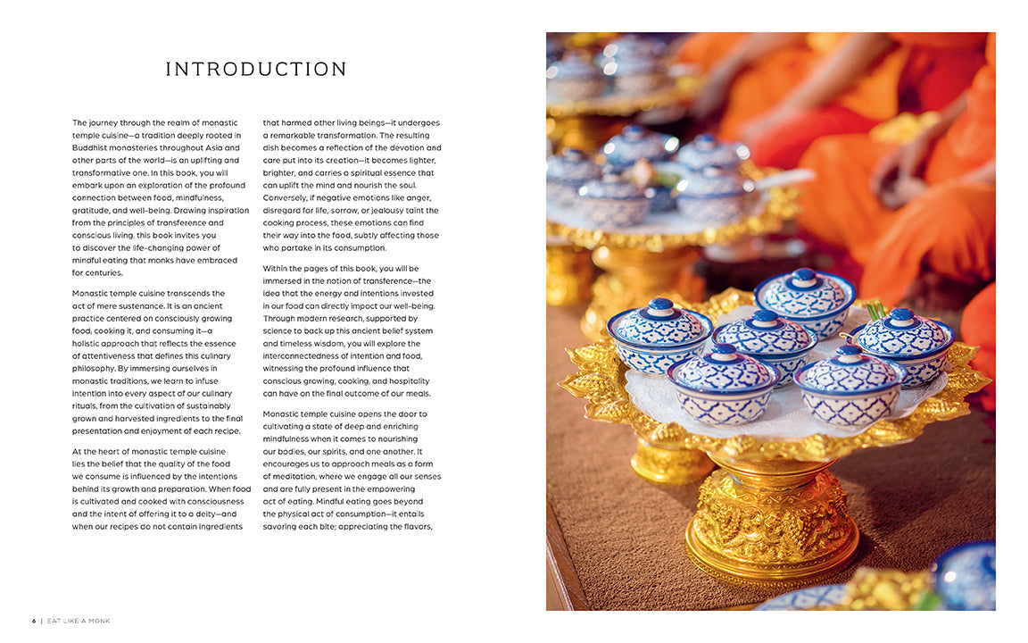 Hardcover copy of "Eat Like a Monk" by Insight Editions, featuring the book's cover design with title and branding.
