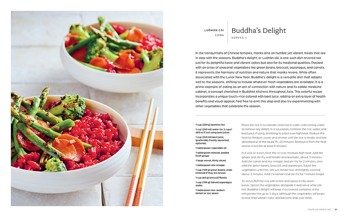 Hardcover book titled "Eat Like a Monk" by Insight Editions, featuring a plain cover with elegant typography.