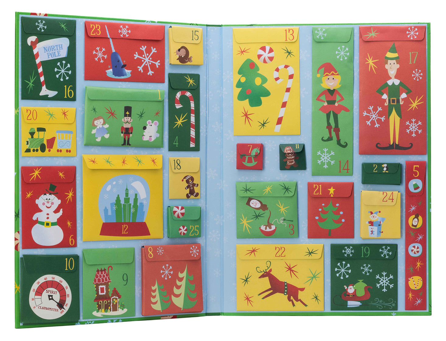 Hardcover Elf: The Official Advent Calendar by Insight Editions featuring festive holiday illustrations and character scenes.