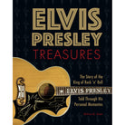 Hardcover book titled Elvis Presley Treasures by Insight Editions with images and memorabilia of Elvis Presley