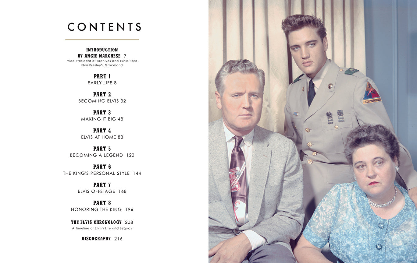 Hardcover book titled Elvis Presley Treasures by Insight Editions, featuring images and memorabilia of the legendary singer.