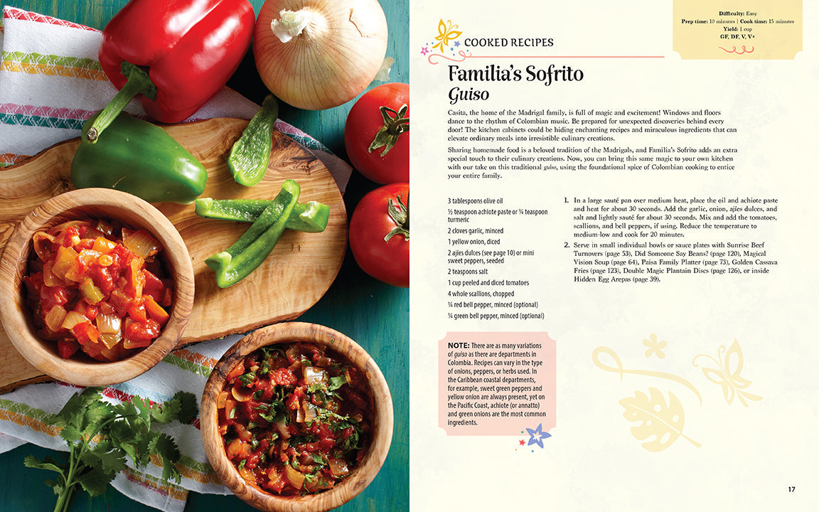 Hardcover of Encanto: The Official Cookbook by Insight Editions featuring colorful cover art with culinary illustrations.