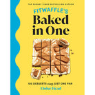 Hardcover copy of Fitwaffle's Baked in One cookbook by Insight Editions featuring a colorful cover design.