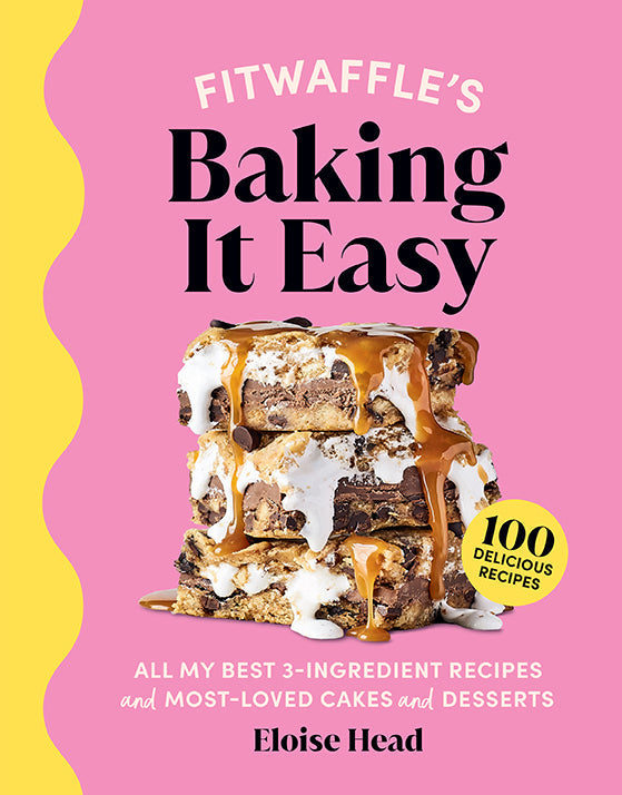 Hardcover book titled "FitWaffle's Baking It Easy" by Insight Editions with a colorful cover design.