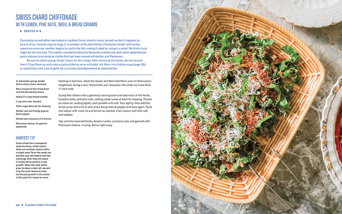 Hardcover book titled "Flavors from the Farm" by Insight Editions featuring farm-inspired recipes and agricultural photography.