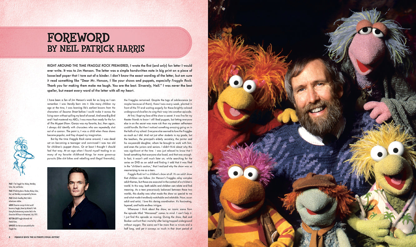 Hardcover book titled "Fraggle Rock: The Ultimate Visual History" by Insight Editions, featuring colorful cover art.