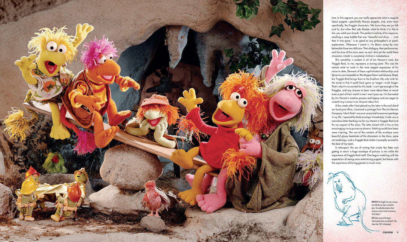 Hardcover book titled Fraggle Rock: The Ultimate Visual History by Insight Editions showing colorful cover art and detailed illustrations.