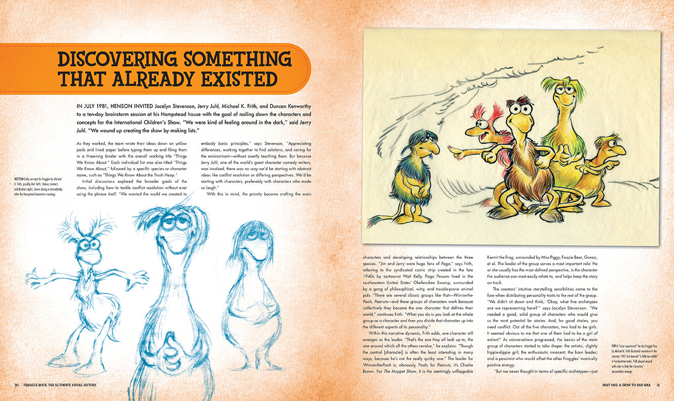 Hardcover book titled "Fraggle Rock: The Ultimate Visual History" by Insight Editions, showing the cover with colorful Fraggle Rock characters.