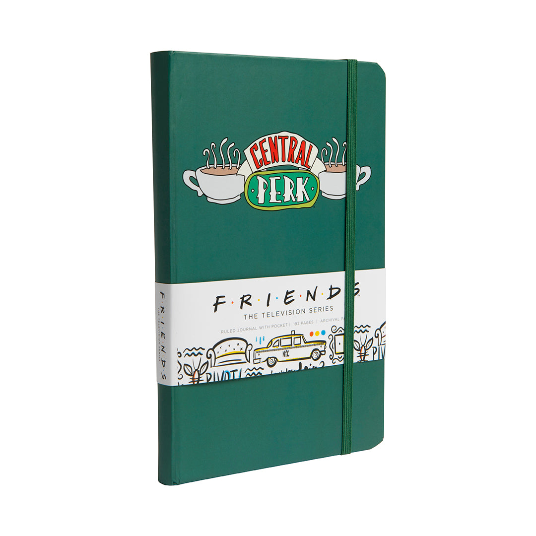 Friends hardcover ruled journal by Insight Editions with a black cover featuring the show's logo and character illustrations.