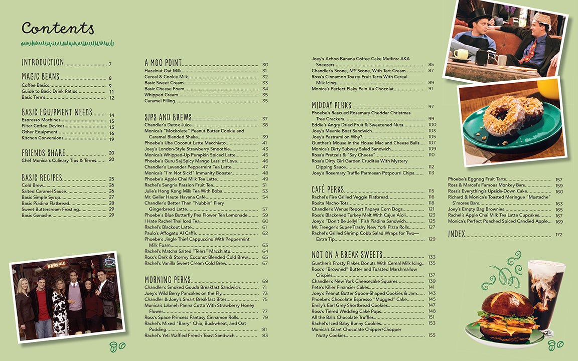 Hardcover of "Friends: The Official Central Perk Cookbook" featuring the book cover with title and Central Perk logo.