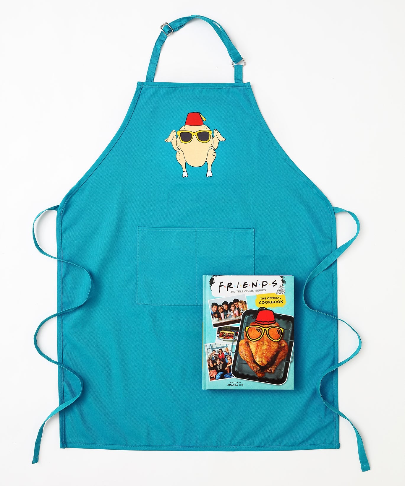 Hardcover "Friends: The Official Cookbook" gift set by Insight Editions with colorful packaging and themed design.