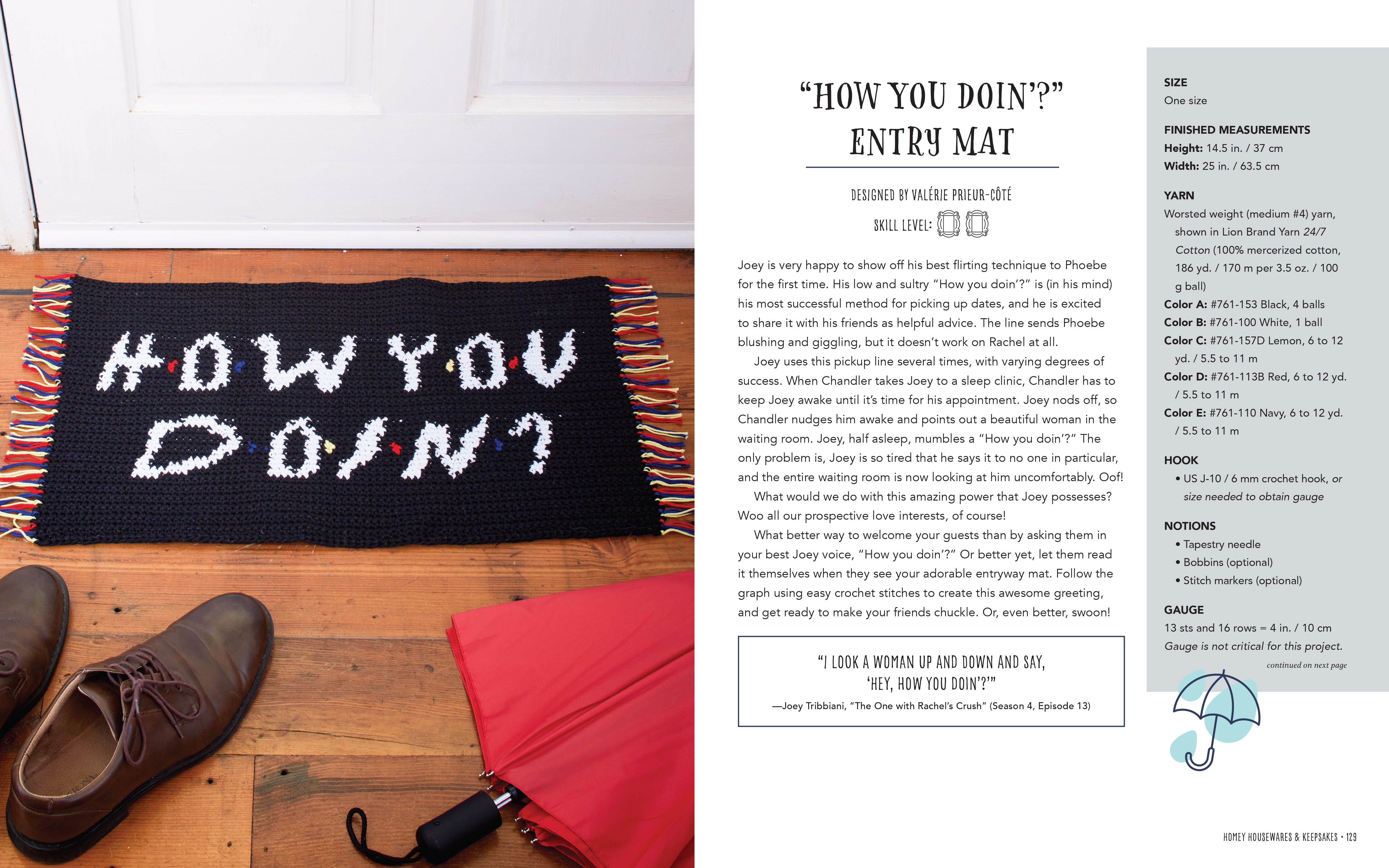 Hardcover of "Friends: The One with the Crochet" by Insight Editions, featuring a colorful crochet-themed cover design.