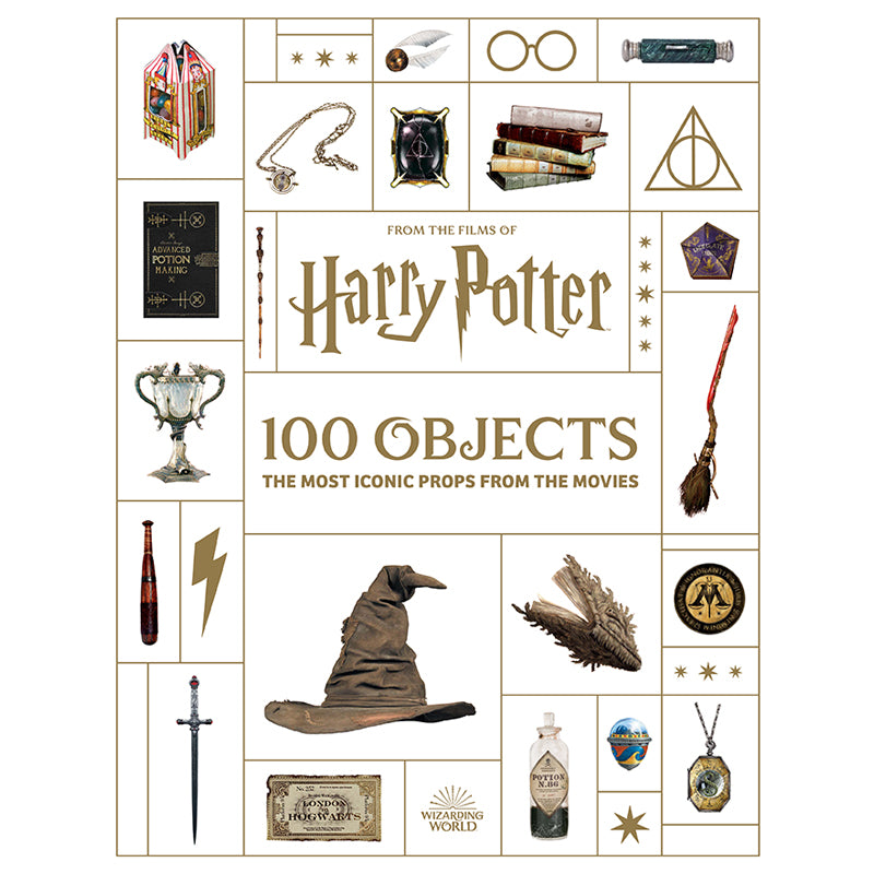 Hardcover book titled "From the Films of Harry Potter: 100 Objects" by Insight Editions, featuring Harry Potter film memorabilia.