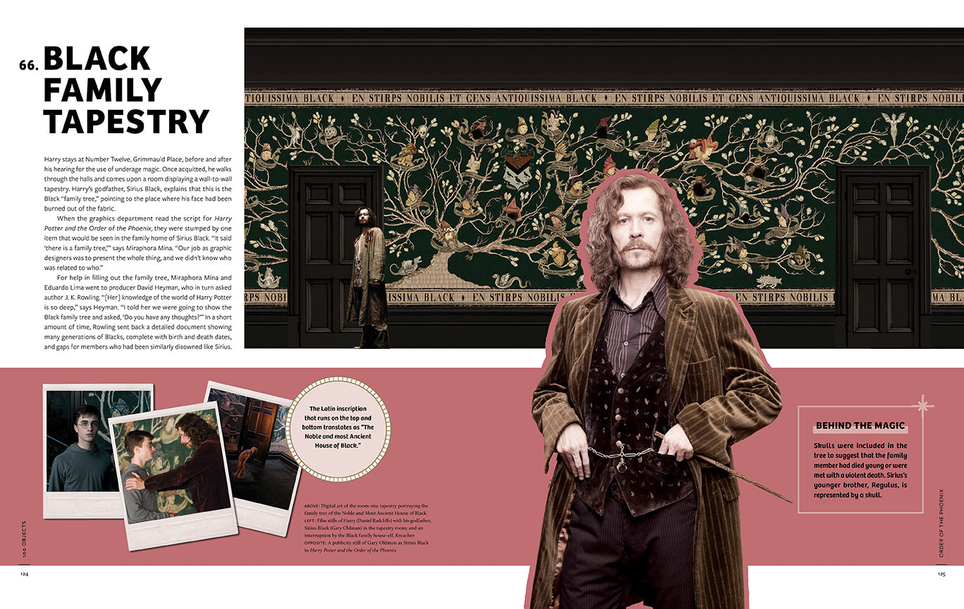 Hardcover book titled "From the Films of Harry Potter: 100 Objects" by Insight Editions, featuring images of iconic Harry Potter film props.