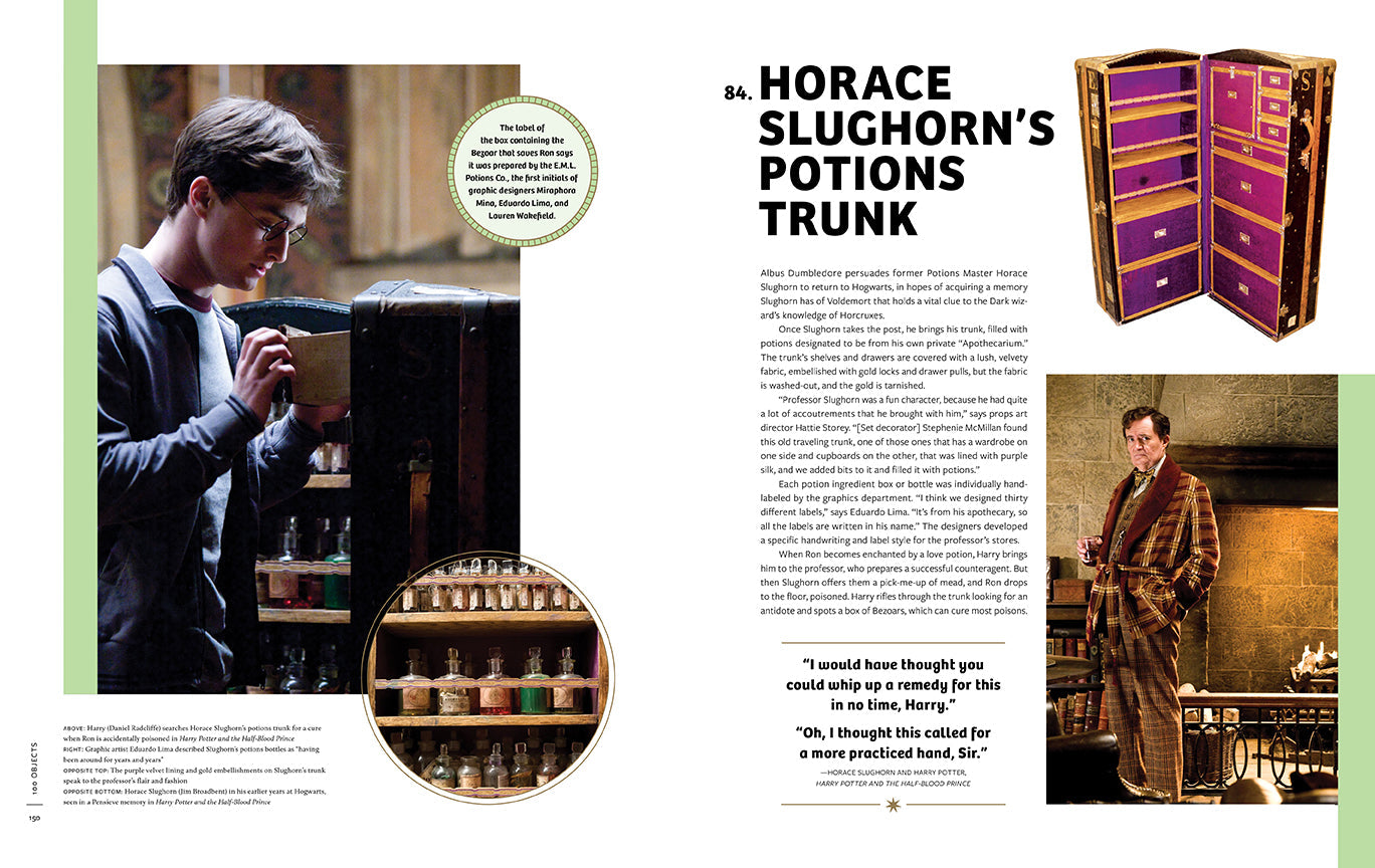 Hardcover book titled "From the Films of Harry Potter: 100 Objects" by Insight Editions, featuring images from the Harry Potter movies.