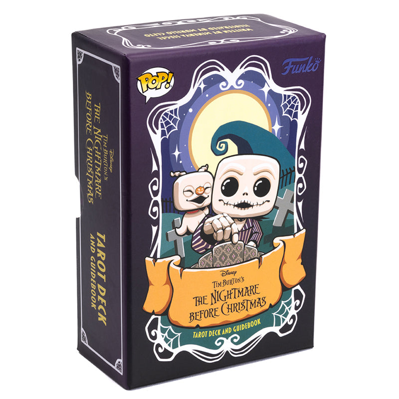 Hardcover Funko Nightmare Before Christmas Tarot Deck and Guidebook by Insight Editions, featuring spooky illustrated designs.