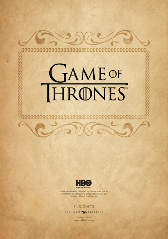 Hardcover sketchbook featuring Game of Thrones artwork, deluxe edition by Insight Editions with detailed cover design.