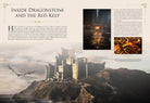 Hardcover book titled "Game of Thrones: House of the Dragon" by Insight Editions, featuring cover art and pages inside.