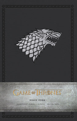 Hardcover Game of Thrones House Stark Ruled Pocket Journal with Stark sigil and themed design by Insight Editions.