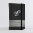 Hardcover Game of Thrones House Stark Ruled Pocket Journal by Insight Editions, featuring Stark sigil and medieval-inspired design.
