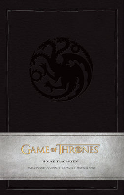 Hardcover Game of Thrones House Targaryen Ruled pocket journal with dragon emblem and ornate cover design.