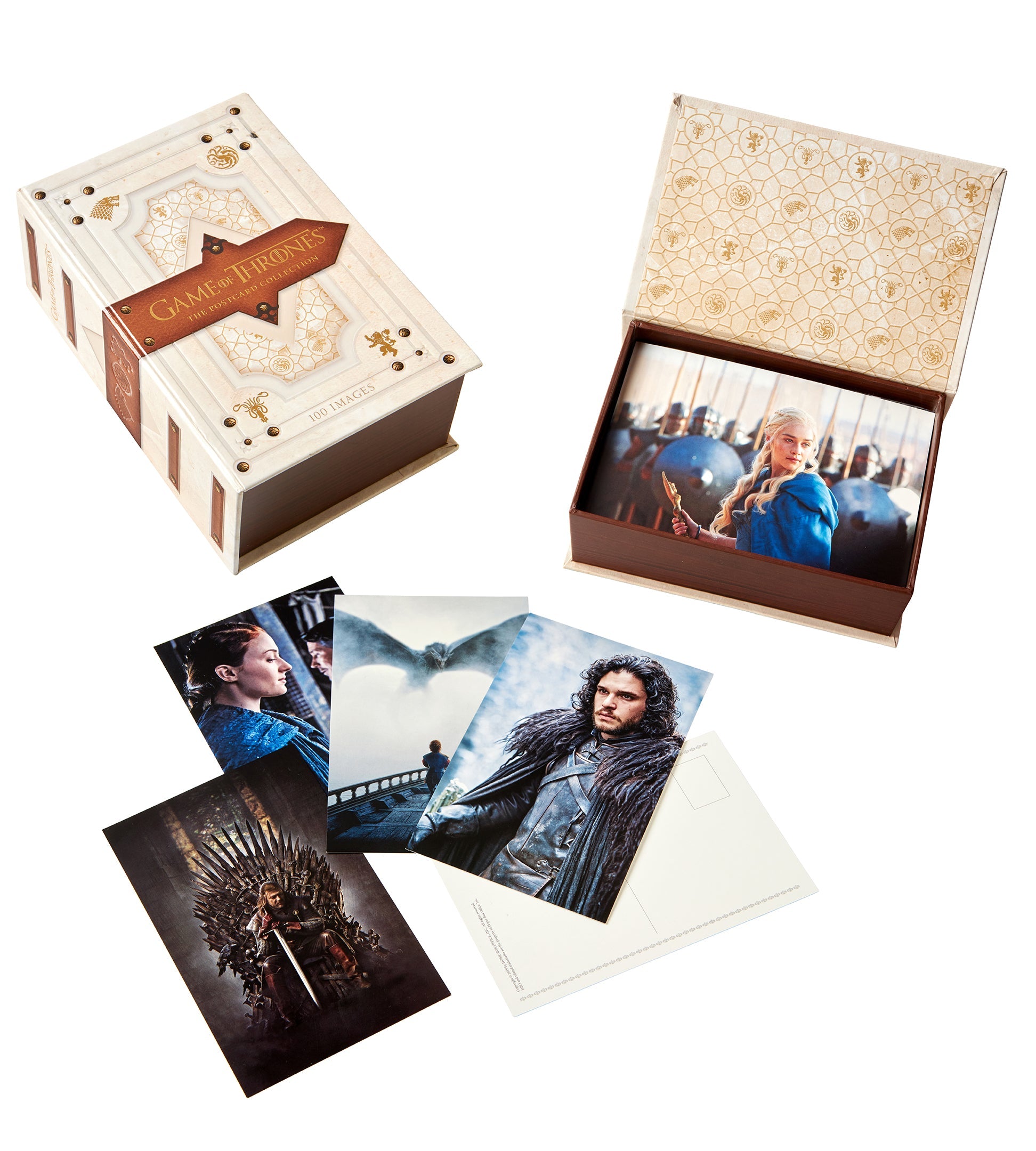 Hardcover of Game of Thrones: The Postcard Collection by Insight Editions, featuring artwork and postcards from the popular fantasy series.
