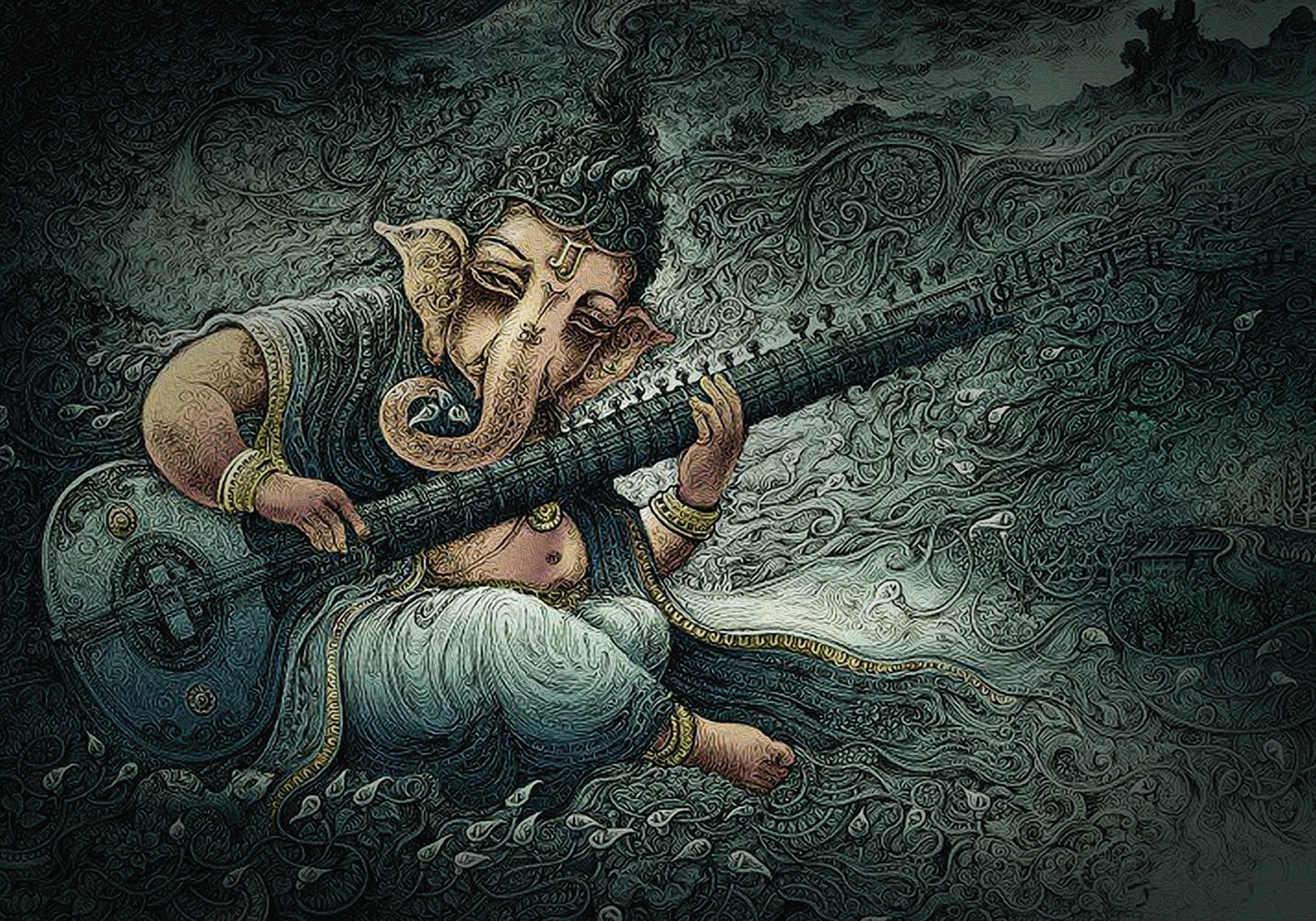 Hardcover Ganesh statue book by Insight Editions featuring detailed artwork and spiritual imagery.