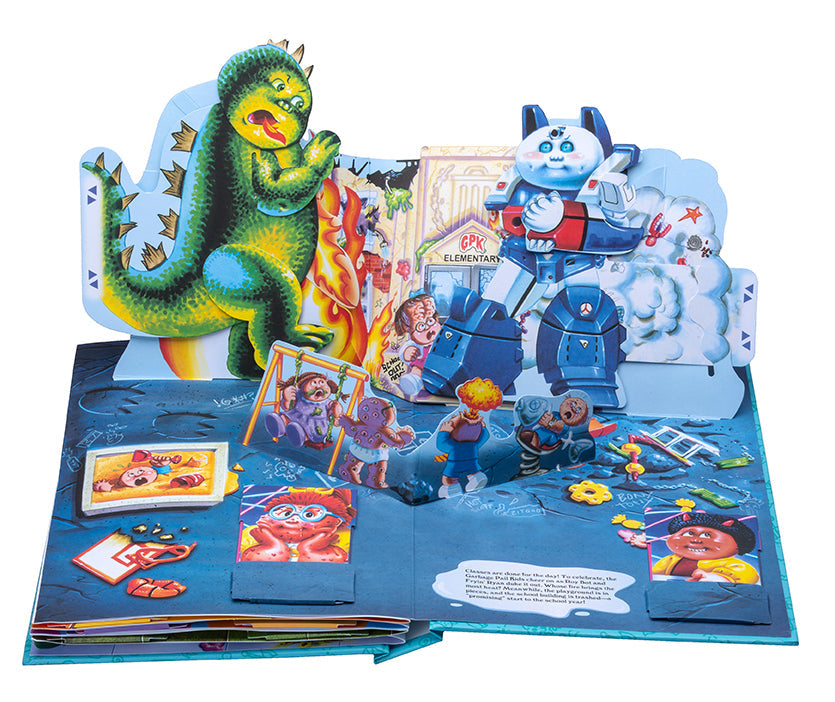 Hardcover Garbage Pail Kids: The Ultimate Pop-Up Yearbook by Insight Editions featuring colorful pop-up illustrations and vintage character designs.