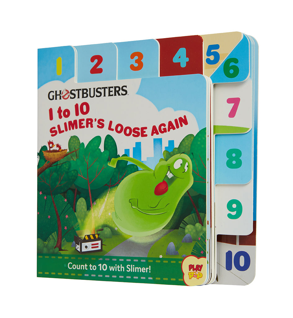 Hardcover book titled "Ghostbusters: 1 to 10 Slimer's Loose Again" by Insight Editions featuring Slimer from Ghostbusters.
