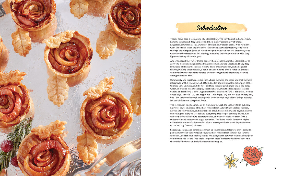 Hardcover Gilmore Girls: The Official Cookbook by Insight Editions showing a cozy kitchen scene with recipes and ingredients.